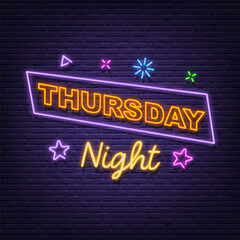thursday night neon signboard