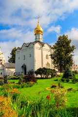 Fototapeta na wymiar Pyatnitskoye compound of Trinity Lavra of St. Sergius in Sergiev Posad, Russia