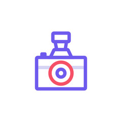 Editable photographing icons for web and mobile.Included icons line Camera, Photo camera with beautiful colors.Camera Icon in trendy flat style.Camera symbol for your web site design, logo, app, UI.