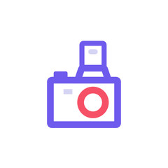 Editable photographing icons for web and mobile.Included icons line Camera, Photo camera with beautiful colors.Camera Icon in trendy flat style.Camera symbol for your web site design, logo, app, UI.