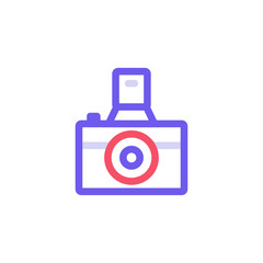 Editable photographing icons for web and mobile.Included icons line Camera, Photo camera with beautiful colors.Camera Icon in trendy flat style.Camera symbol for your web site design, logo, app, UI.