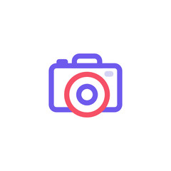 Editable photographing icons for web and mobile.Included icons line Camera, Photo camera with beautiful colors.Camera Icon in trendy flat style.Camera symbol for your web site design, logo, app, UI.