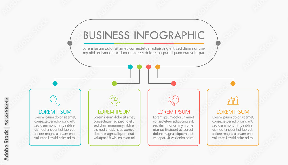 Wall mural business data visualization. timeline infographic icons designed for abstract background template mi