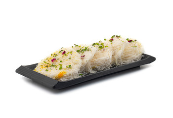 Indian Traditional Sweet Food Desi Ghee Ki Pheni Also Know as Sutarfeni, Firni, Seviyan, Laccha, Feni or Fini maid from maida, Sugar and Flavour