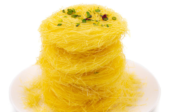 Indian Traditional Sweet Food Desi Ghee Ki Pheni Also Know as Sutarfeni, Firni, Seviyan, Laccha, Feni or Fini maid from maida, Sugar and Flavour