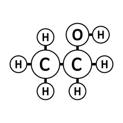 Obraz na płótnie Canvas Ethanol molecule icon.