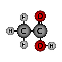 Naklejka na ściany i meble Acetic acid molecule icon.