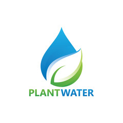 Plant Water Logo Template Design