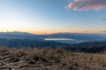 【秋】高ボッチ高原の朝焼け