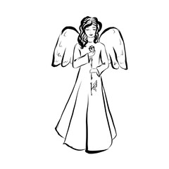 angel man with wings, fantasy people, religious design for christmas, christian holidays, valentine's day cupid, regigiysky themes, children's fantasies, illustration for children's books