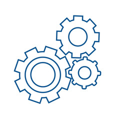  Simple flat gear illustration. Repair icon, breakdown 