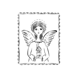 angel man with wings, fantasy people, religious design for christmas, christian holidays, valentine's day cupid, regigiysky themes, children's fantasies, illustration for children's books