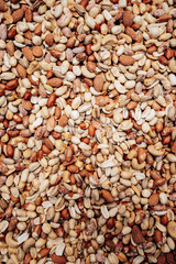 Mix of different nuts. Background of different types of nuts
