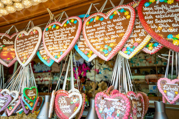 Traditional Gingerbread heart cookie in Germany