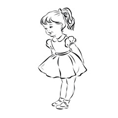 Little kid, vintage child, illustration for children's books