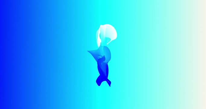4K Tiny Blue Organic Animated Swiggle Shape Motion Graphic