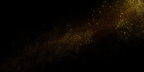 Golden glitter dust abstract background