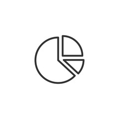Chart icon in flat style. Diagram vector illustration on white isolated background. Statistics business concept.