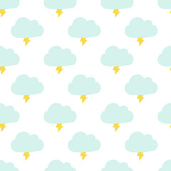 Obraz premium seamless pattern, cloud thunder art background design for fabric scarf and decor