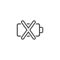 Battery charge icon in flat style. Power level vector illustration on white isolated background. Lithium accumulator business concept.