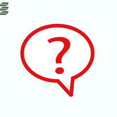 Red Chat, question icon. One of set web icons eps 10