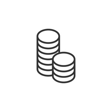 Coins stack icon in flat style. Dollar coin vector illustration on white isolated background. Money stacked business concept.