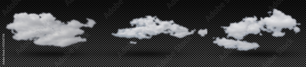 Wall mural large white clouds spread thin in the sky. isolated on transparent background