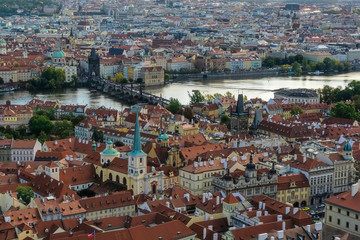 Autumn view of the historical part of Prague