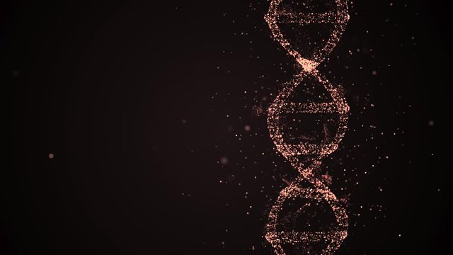 DNA forensics research. Evidence 3d animation of dna spiral as essential instrument in crime investigation.