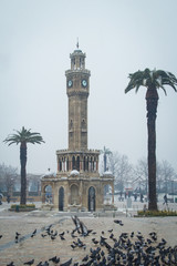 Fototapeta premium Izmir clock tower in winter