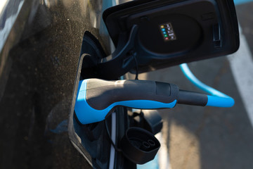 Fototapeta premium Power supply for electric car