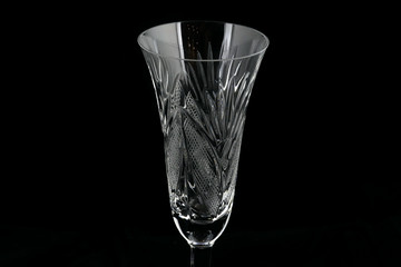 empty martini glass on black background