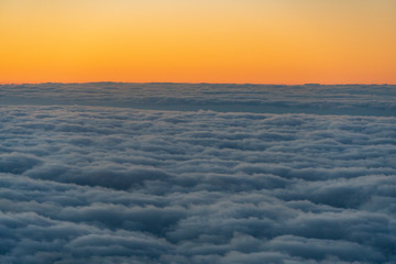 aerial of cloud in the evening