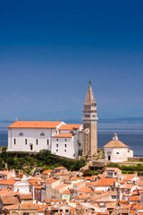Fototapeta premium Stankt George Cathedral of Piran, Piran, Slovenia, Europe