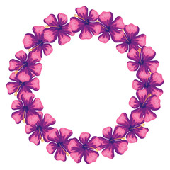 Fototapeta na wymiar frame circular of flowers of purple color vector illustration design