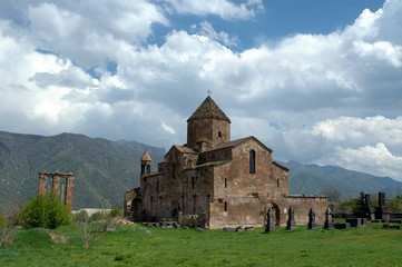 Medieval church (6th-7th centuries) in Odzun village. Lori Region, Armenia.