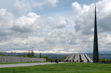 Memorial didicated to the victims of the Armenian Gonocide of 1915. Tsitsernakaberd Plateau, Yerevan, Armenia.