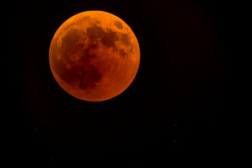 Jerusalem Red Moon JERUSALEM, ISR - July 27 2018: Lunar eclipse Red moon. bloody moon