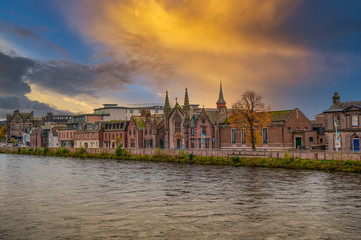 Naklejka premium Cityscape of Inverness, Scotland, United Kingdom