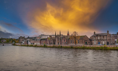 Fototapeta premium Cityscape of Inverness, Scotland, United Kingdom