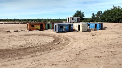 Containers in the sand