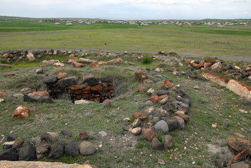 Old burial complex (2nd-1st centuries BC). Shamiram village (named after the Babylonian queen Semiramida). Aragatsotn Region, Armenia.