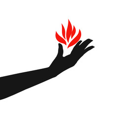 flame like a flower in a female hand