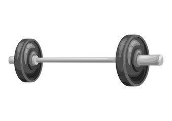 Illustration of athletic barbell with weight.