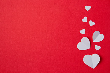 Paper hearts background. Love, Sainte Valentine, mother's day, birthday greeting cards, invitation, celebration concept