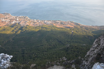 Fototapeta premium Sea and city views from mount AI-Petri