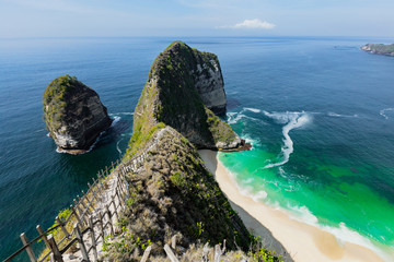 BALI, INDONESIA - DECEMBER 19, 2019: The path to Kelingking beach