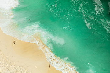 BALI, INDONESIA - DECEMBER 19, 2019: Drone shot of Kelingking beach © Denys