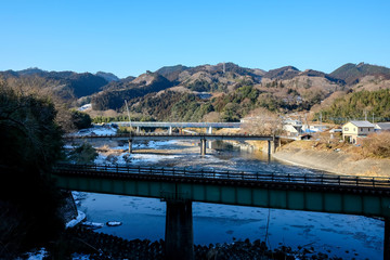 Fototapeta na wymiar 茨城県 日本三名爆 氷結の袋田の滝