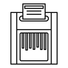 Office shredder icon. Outline office shredder vector icon for web design isolated on white background
